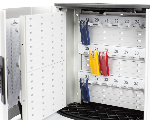 Lukittava avainkaappi numerolukolla Durable 36 avaimelle avaikoukut