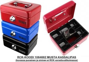 Pieni kassalipas avainlukolla ja 2 avaimella